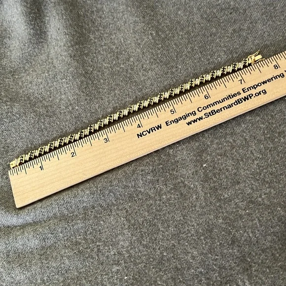 Gold Over Sterling Sapphire Bracelet-7.25” - Picture 7 of 12